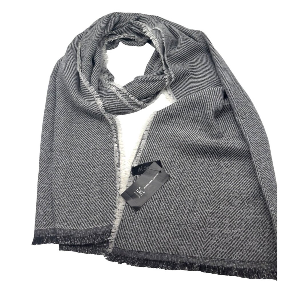 Inc International Concepts Two-Tone Shine Scarf/ Wrap, Black